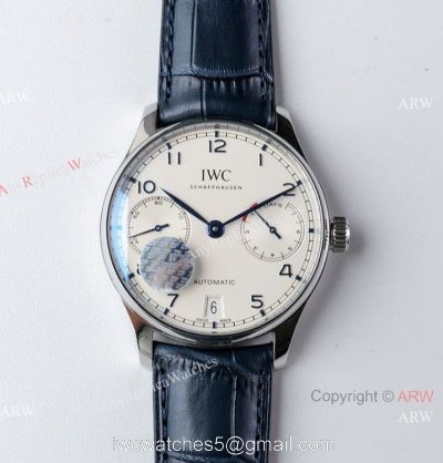 Super Clone IWC Portugieser 7 Days ZF Factory IW500107 Blue Leather Strap 1:1 Copy Watch