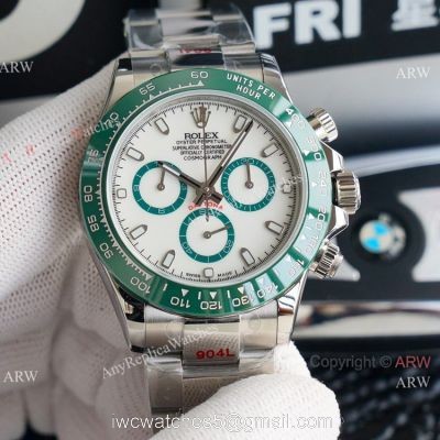 Swiss Grade One Replica Rolex Cosmograph Daytona ETA7750 Watch White and Green