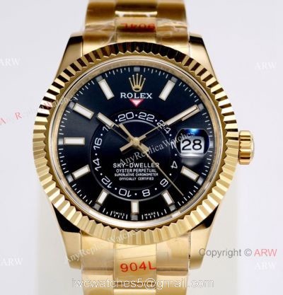 AI Factory Rolex SKY Dweller 42mm Yellow Gold Watch Rolex 1:1 Replica Watch
