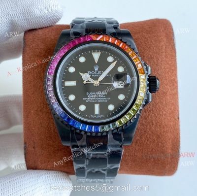 Blaken Rolex Submariner All Black Rainbow Watch 40mm Replica Asia 2836 Movement
