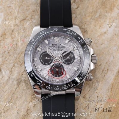 New 2021! AAA Clone Rolex Daytona Meteorite Dial M116519LN Rubber Strap