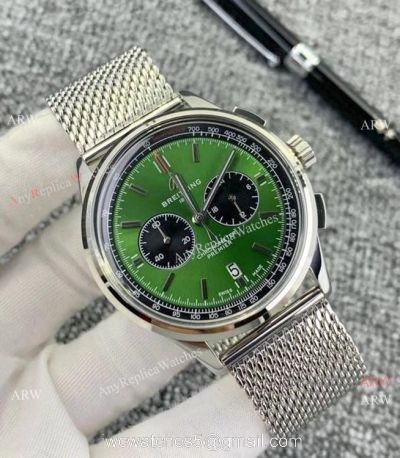 Breitling Premier B01 Green Steel Watches Chronograph Movement