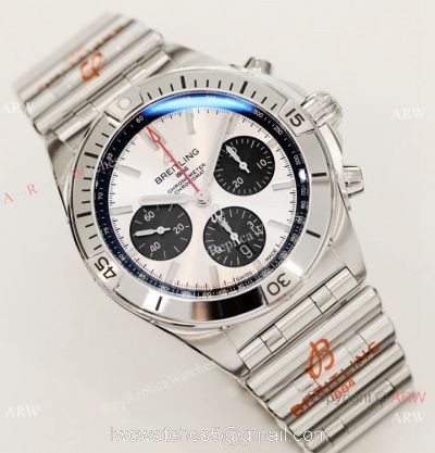 2021 New Breitling Rouleaux Bracelet GF Factory Breitling Chronomat Copy Watch 42mm White Dial