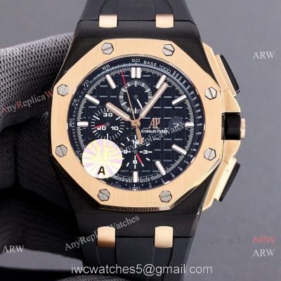 JF 1:1 Swiss Audemars Piguet AP Royal Oak Offshore 26406FR Black and Rose Gold Watch Super Clone