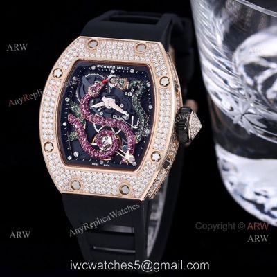 High Copy Richard Mille Diamond Watch RM026 Snake Dial Tourbillon Serpent Watch