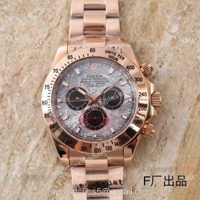 New 2021! AAA Copy Rolex Daytona Watch Rose Gold Meteorite Face 43mm