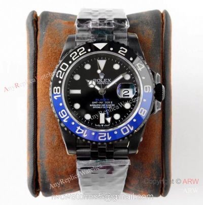 GS Factory New! Rolex Blaken GMT-Master II Black Blue Ceramic Bezel Watch