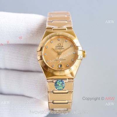 Swiss Copy Omega Constellation 8700 All Gold Watch 29MM