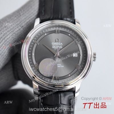 Swiss Quality Omega DeVille Co-Axial SS Rhodium Grey Dial Watch 8215 Movement