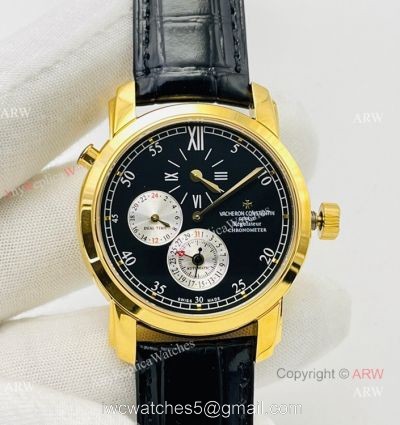 TWS Factory Swiss Vacheron Constantin Malte Dual Time Regulateur 42005 41mm Watch Yellow Gold 9015 Movement