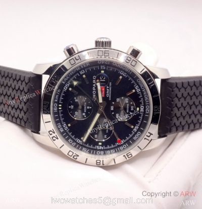 Clone Chopard Mille Miglia GMT Automatic Watch Black Rubber Strap