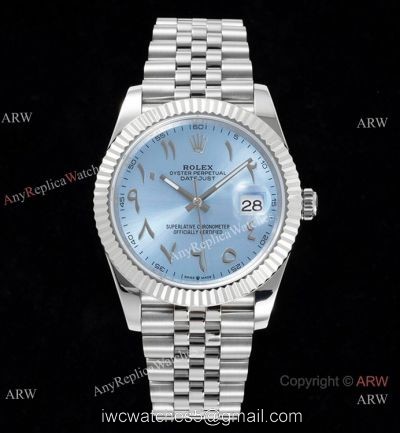 2022 New Super Clone Rolex Datejust Ice Blue Middle East Dial 41mm DIW 3235 904l Stainless Steel