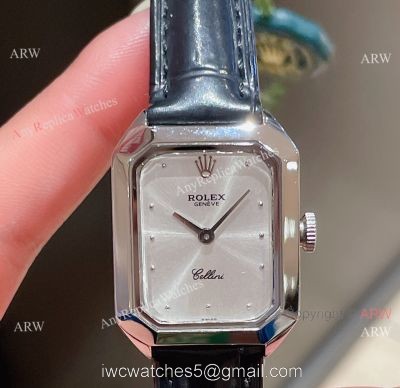 Replica Rolex Cellini Stainless Steel Case Gray Dial 24mm Lady Watch