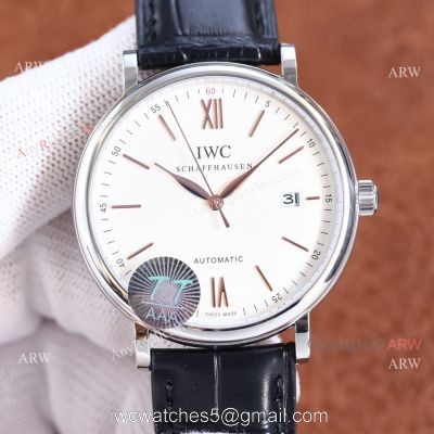 Knock-off  IWC Portofino Citizen 9015 White Face Black Strap Watch