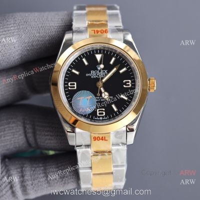 Swiss Quality Rolex Explorer Two Tone 41mm Watch Citizen 8215 Movement