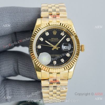 Swiss Quality Rolex Datejust II Citizen 8215 Watch Gold and Black