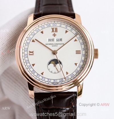 TWS Factory 1-1 Copy Vacheron Constantin Historiques Calendrier Complet 1948 40mm 3100v Watch Rose Gold White Dial