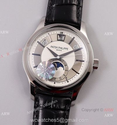 GR factory V2 Patek Philippe Geneve 5205g Moonphase White Dial Watch Swiss Grade 1