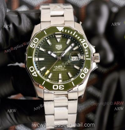 New Tag Heuer Aquaracer Green 43mm Stainless Steel Replica Watches