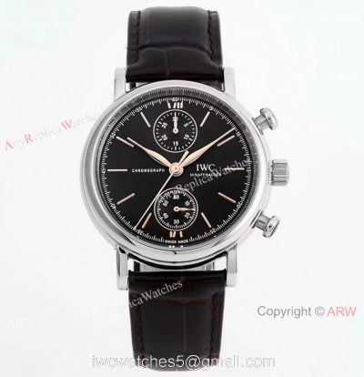 Swiss Replica IWC Portofino 7750 Chronograph 39mm Watch Black