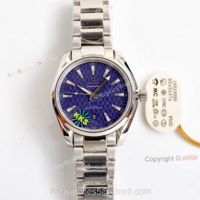 New Omega Seamaster Aqua Terra 150m Blue Face Stainless Steel Swiss Replica Watch For Men