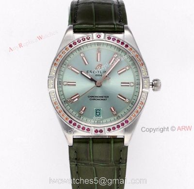 Buy Breitling Chronomat For Women Replica Watches Green Dial