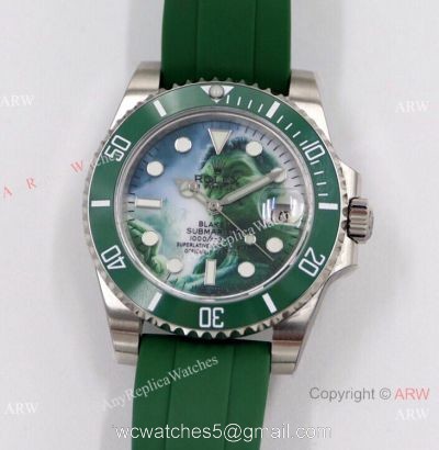2021 New! Swiss Copy Rolex Blaken Submariner Watch Cal.2824 904l Steel Rubber Strap
