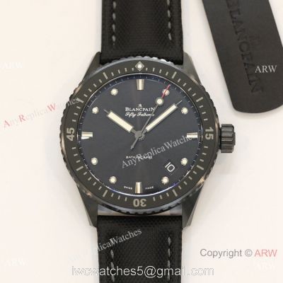 Swiss Grade Replica Blancpain Fifty Fathoms Bathyscaphe GF Factory Cal.1315 Watch All Black