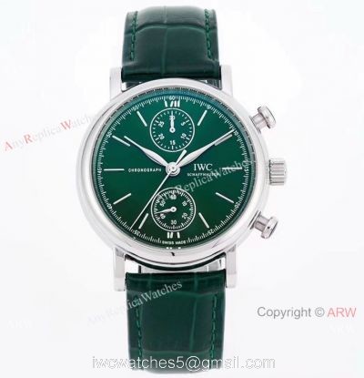 Swiss Replica IWC Portofino Chronograph IW391405 Watch Olive Green Dial