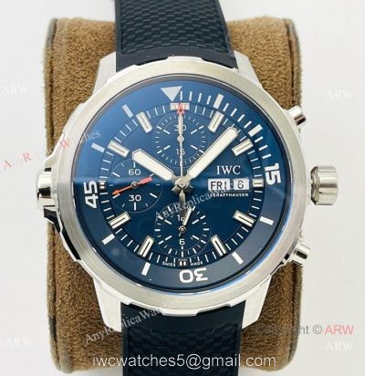 (IWS) IWC Aquatimer &8216;Expedition Jacques-Yves Cousteau 7750 Chronograph Watch 44mm Blue Dial