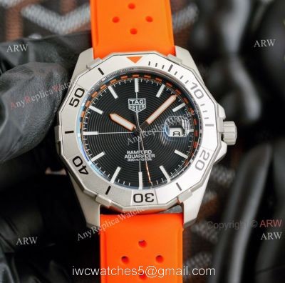 New Tag Heuer Aquaracer 43mm Automatic Replica Watch Special Edition Orange Rubber Band