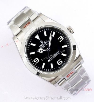 (EW Factory)Rolex Explorer 36mm EWF 3230 904L Stainless Steel Black Dial Bracelet
