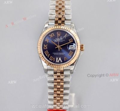 1:1 Best Rolex Datejust Blue Dial Fluted Bezel 31mm EW Factory Replica Watches