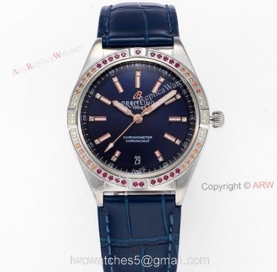 New Breitling Womens Chronomat South Sea Blue Dial Replica Watch 36mm