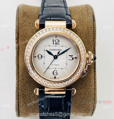 BV Factory 1:1 Cartier Pasha Swiss 9039 Rose Gold Diamond Watch Lover Watch