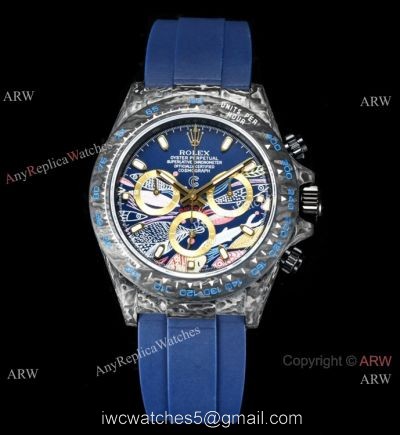 New! TW Factory Rolex Daytona Carbon Motley 7750 Chrongraph Watch Blue Oysterflex Strap