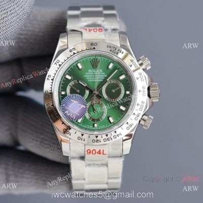 Swiss Quality Replica Rolex Comograph Daytona Citizen 8215 Watch Olive Green Dial Stainless Steel