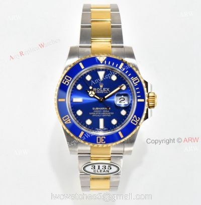 Clean Factory Rolex 116613 LB Rolex Smurf Submariner Stainless Steel  Gold Superclone Watch