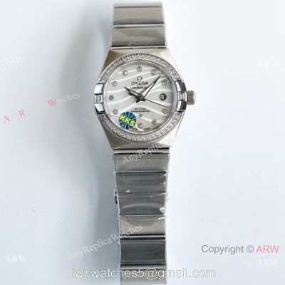 New! Swiss Quality Omega Double Eagle 27mm Lady Watch Diamond Bezel MOP Dial