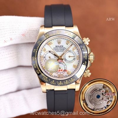 Knock-off ROLEX Daytona White Chronogarph Dial Rubber Strap 40MM Watch