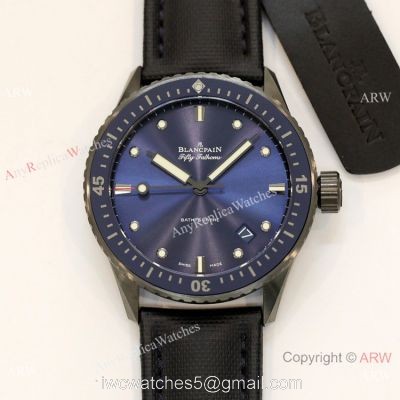 Swiss Grade Replica Blancpain Fifty Fathoms Bathyscaphe GF Factory Cal.1315 Watch Blue Dial