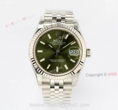 1:1 Copy New 31mm Rolex Datejust Green Dial Jubilee Watch Replica