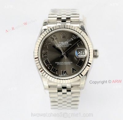 1:1 Copy EWF Rolex Datejust 31mm Jubilee Bracelet Grey Dial Best Replica Watches