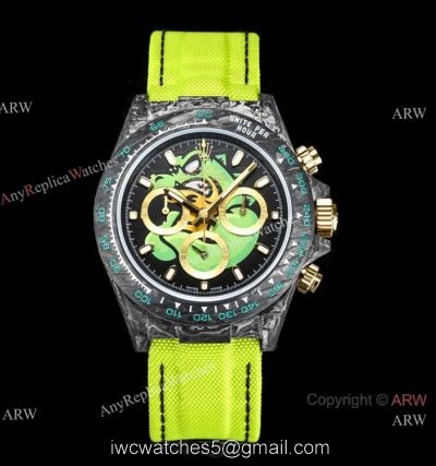 NEW! Super Clone TW Rolex DIW Daytona 7750 Watch NTPT Carbon Green Dial 40mm
