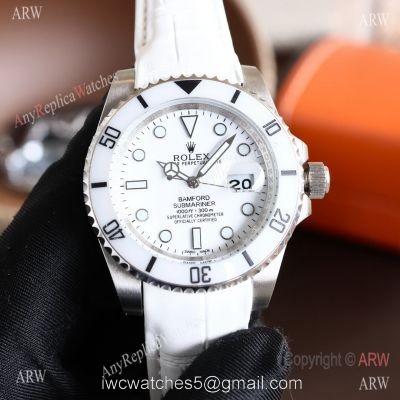 Replica Rolex Submariner All Black/White Ceramic Bezel Mens  40MM Watch