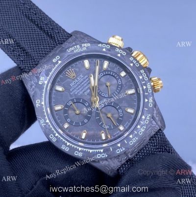 Super Clone Noob Diw Daytona Rolex Watch Swiss 4130 Black Carbon Gold Crown
