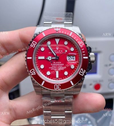 New 2021 Swiss Rolex Blaken Submariner Red Swiss 3135 Watch 904L Stainless Steel 40mm