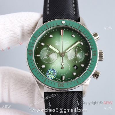 2021 New Swiss Blancpain Fifty Fathoms Flyback Chronograph 7750 Watch Green Dial