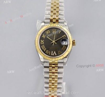 (EWF) 1:1 Rolex Two Tone Datejust 31 Grey Face Jubilee Watch High End Replica