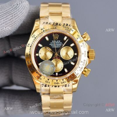 2021 New! Swiss Quality Replica Rolex Daytona 40 Watch BlackGold Dial